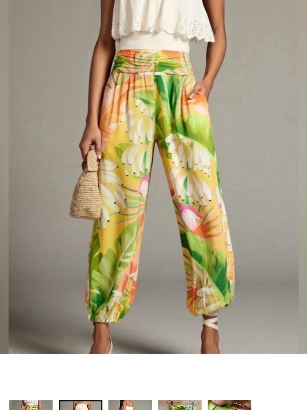 FARM Rio Tropical pants in Yellow, Green & Pink